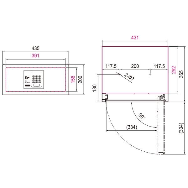 diplomat H200C(B) ホテル用金庫(24L/デジタルテンキー式) メーカー直送_3