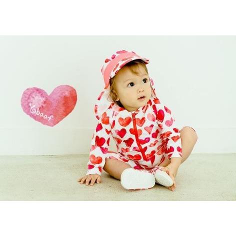 ベビー 水着 Yobaaf ロンパース水着 ハート 長袖ラッシュガード 60 70 80 90 100 Uvカット ジップアップ 長袖長ズボン 女の子 ベビースイミング Yb1005 アプリコスyahoo 店 通販 Yahoo ショッピング