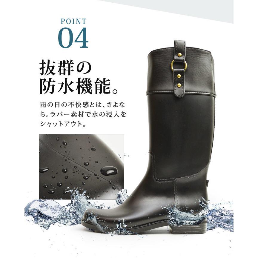 レインブーツ レディース ブーツ ロングブーツ ジョッキー 美脚 防水