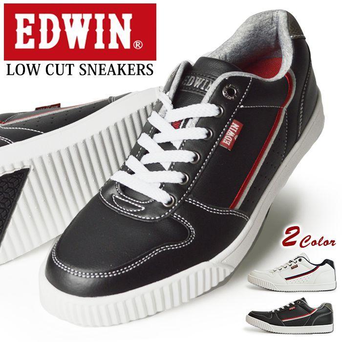 Edwin エドウィン スニーカー メンズ ローカット カジュアル シューズ 軽量 屈曲 防滑 カップインソール コンフォート サイドライン 男性 紳士靴 メンズシューズ 新作モデル