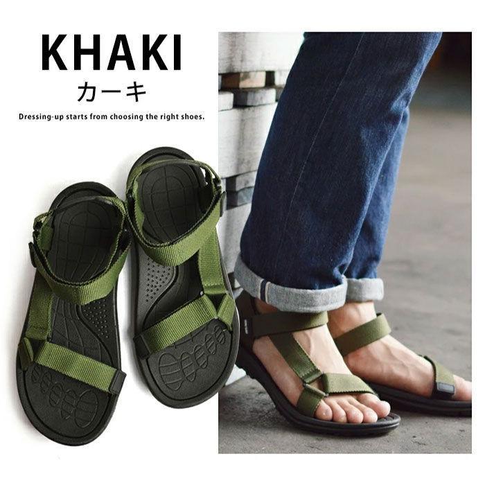 スポーツサンダル 軽量 マジックテープ サンダル メンズ ストラップ