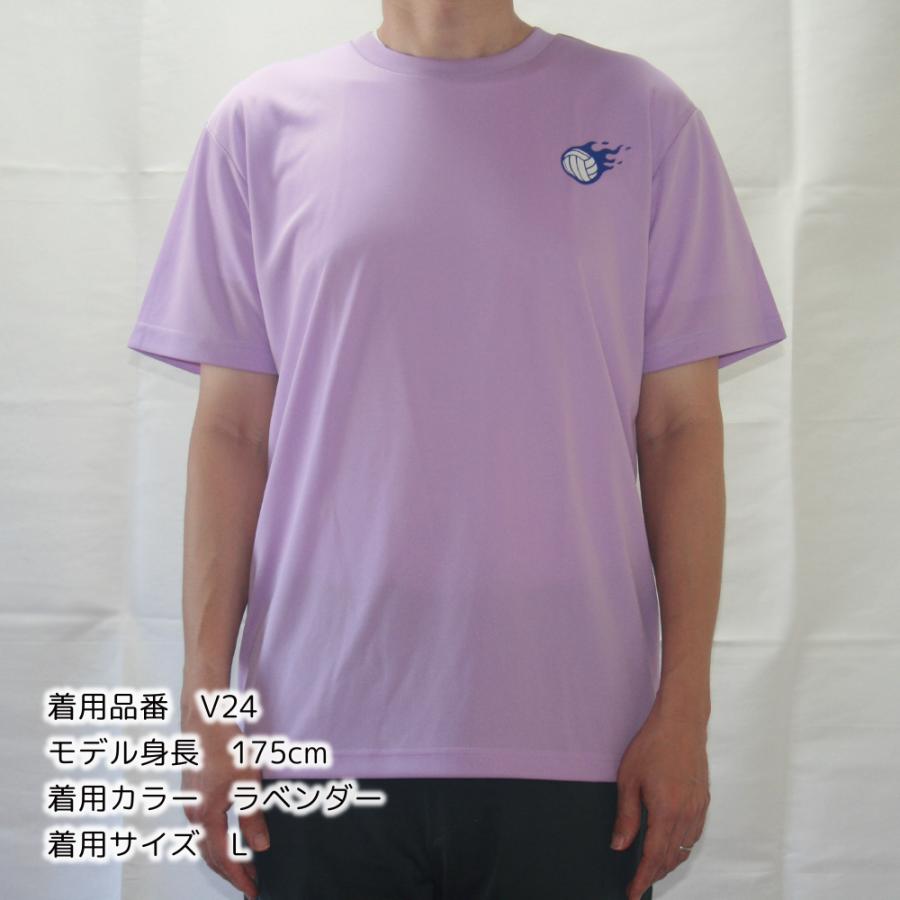 バレーボール 練習着 Tシャツ バックプリント 半袖 ドライ ウェア