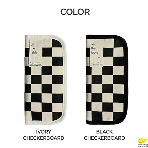 On The Table Checkerboard Pen Case ペンケース 韓国 ペン コスメ ポーチ 筆箱 (BLACK CHECKERBOARD)｜apricotgood｜02