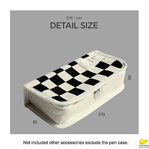 On The Table Checkerboard Pen Case ペンケース 韓国 ペン コスメ ポーチ 筆箱 (BLACK CHECKERBOARD)｜apricotgood｜08