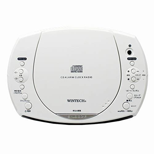 WINTECH CDクロックラジオ(FMワイドバンド対応) ホワイト デュアルアラーム機能搭載 CDC-220｜apricotgood｜02