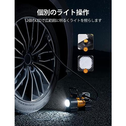 AstroAI エアコンプレッサー 空気入れ 自動車用 150PSI DC12V シガーソケット接続式 高輝度LEDライト 自動停止 ポータブルで万能 空気入れ 4種類表示｜apricotgood｜06