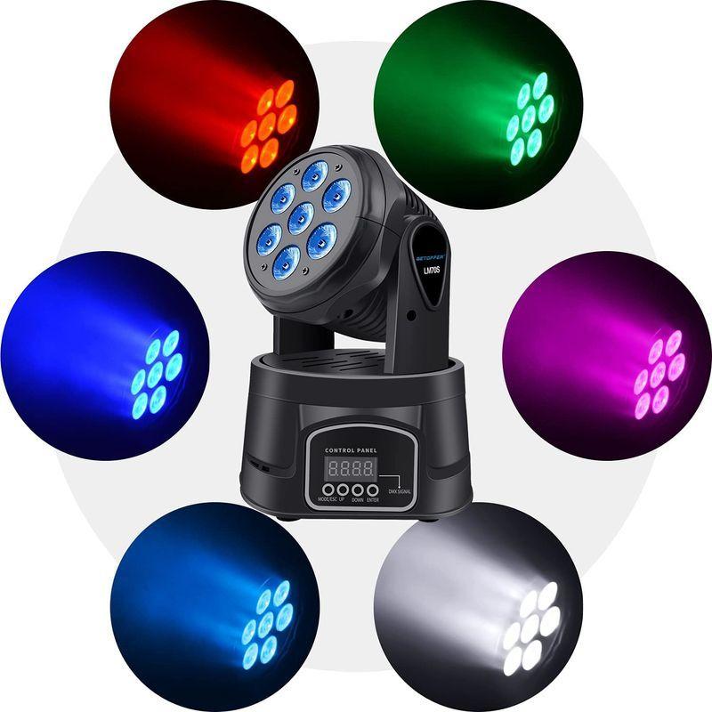 BETOPPER 舞台照明 ステージライト 7x8W RGBW LED ムービングライト サウンドアクティベート/DMX照明 ミニ ムービン｜april-store｜02