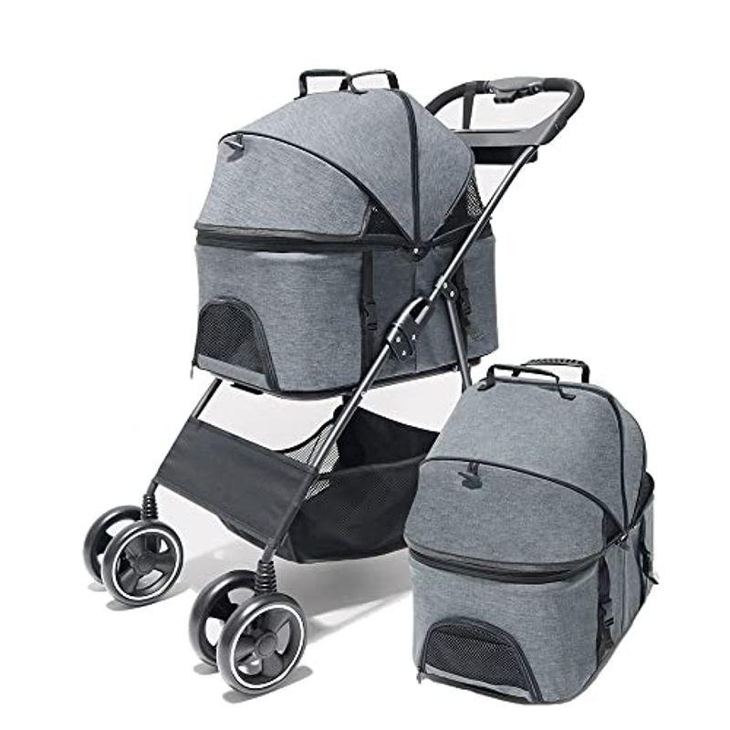 ペットカート 分離型 折りたたみ ペットカート 多頭 中型犬 小型犬 猫 2way 軽量 組立簡単 工具不要 介護用 ドッグカート ペットバ