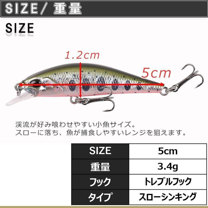 Contyu 渓流 ルアー | トラウト ミノー 5個 セット | スローシンキング サスペンド 5cm 3.4g 5カラー ダート系 (カ :20220319152203-00445:April store - 通販 - Yahoo!ショッピング Contyu 渓流 ルアー | トラウト ミノー 5個 セット | スローシンキング サスペンド 5cm 3.4g 5カラー ダート系 (カ :20220319152203-00445:April store - 通販 - Yahoo!ショッピング