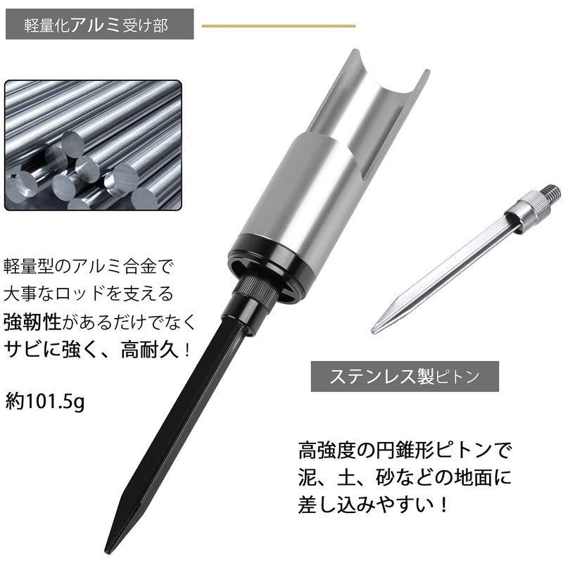 釣り竿立て 竿置き 挿地式ピトン竿受 ロッドホルダー 磯釣り 堤防釣り サーフ釣り 軽量アルミ竿受 ステンレスピトン 折畳可 2本シルバー April Store 通販 Yahoo ショッピング
