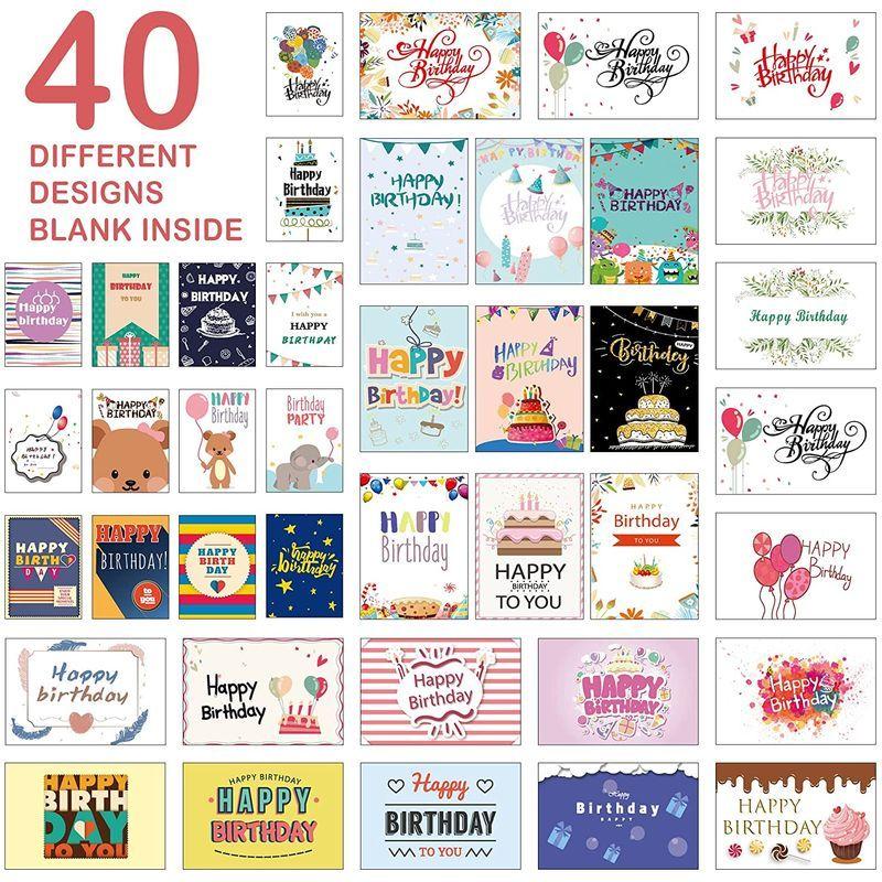Feela 誕生日カード ハッピーバースデーカード 40枚 かわいい柄 封筒 封筒ステッカー マスキングテープ付き メッセージカード 誕生日 000 April Store 通販 Yahoo ショッピング