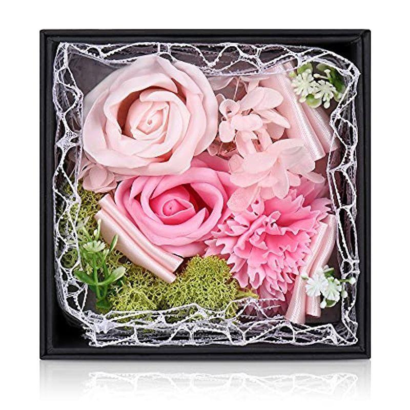 ソープフラワー バラの花 カーネーション 造花 枯れない お盆 敬老の日 母 彼女 友達 誕生日 記念日 プレゼント お祝い 花 ピンク April Store 通販 Yahoo ショッピング