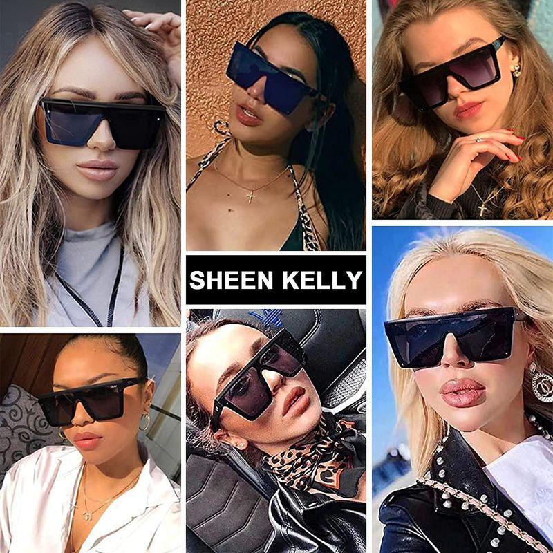 ファッション特大サングラスシャムレンズサングラス女性男性フラットトップサングラス簡潔なスタイルuv400 April Store 通販 Yahoo ショッピング