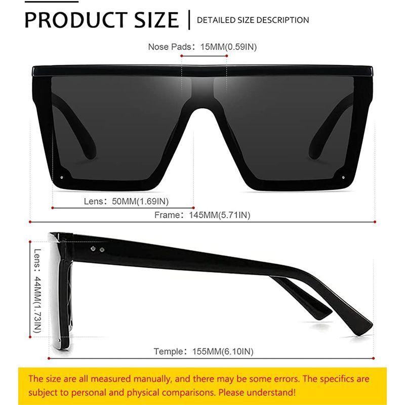 ファッション特大サングラスシャムレンズサングラス女性男性フラットトップサングラス簡潔なスタイルuv400 April Store 通販 Yahoo ショッピング
