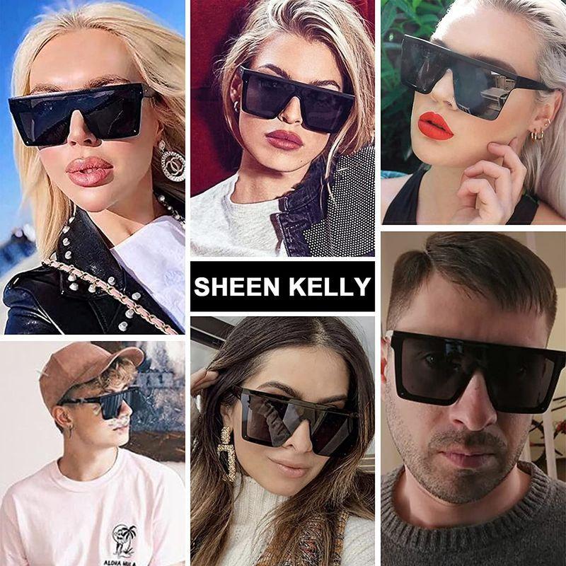 ファッション特大サングラスシャムレンズサングラス女性男性フラットトップサングラス簡潔なスタイルuv400 April Store 通販 Yahoo ショッピング