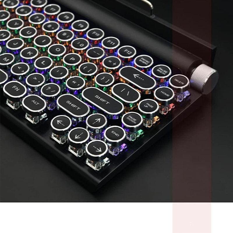 タイプライター型 メカニカルキーボード 1680万色RGB レトロ 83キー防