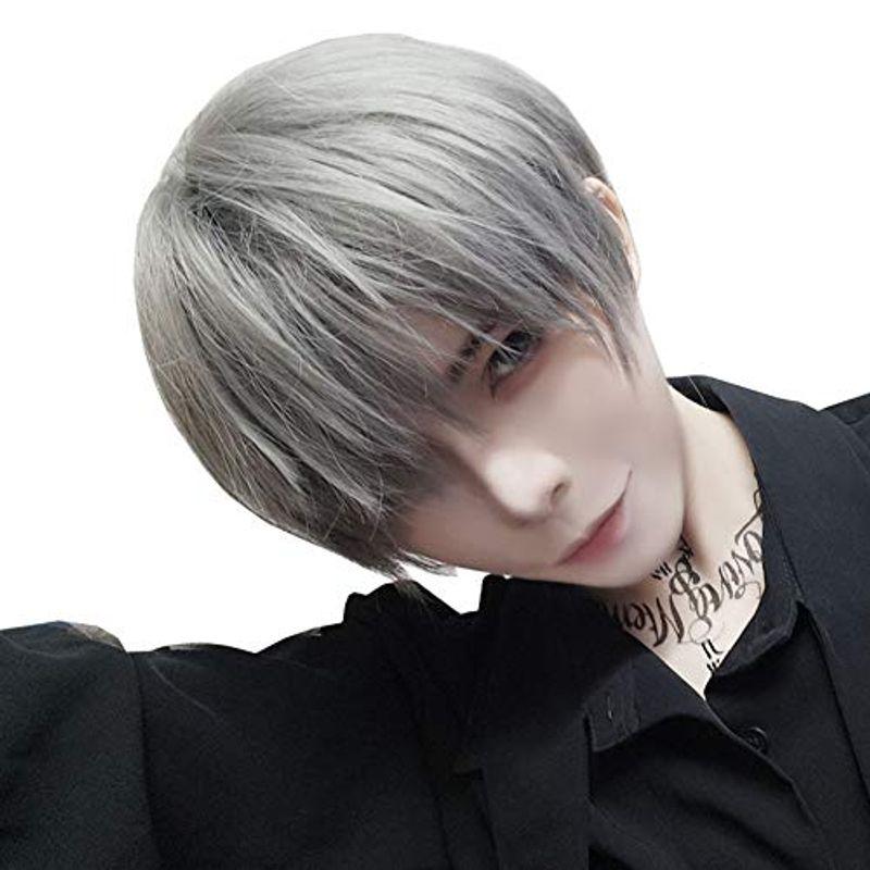 Abundantdoods フルウィッグ 21a W新作 送料無料 ウィッグ 短髪 かつら ショート メンズ ファッション 男性 人気 自然 男女兼 ネット付き 原宿