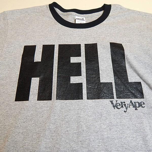Very Ape（ヴェリーエイプ）：「HELL」リンガーTシャツ/グレー×ブラック/メンズ【ファッション バンド Tシャツ】｜aprilfoolstore｜03