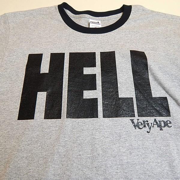 Very Ape（ヴェリーエイプ）：「HELL」リンガーTシャツ/グレー×ブラック/メンズ【ファッション バンド Tシャツ】 | anvil | 02