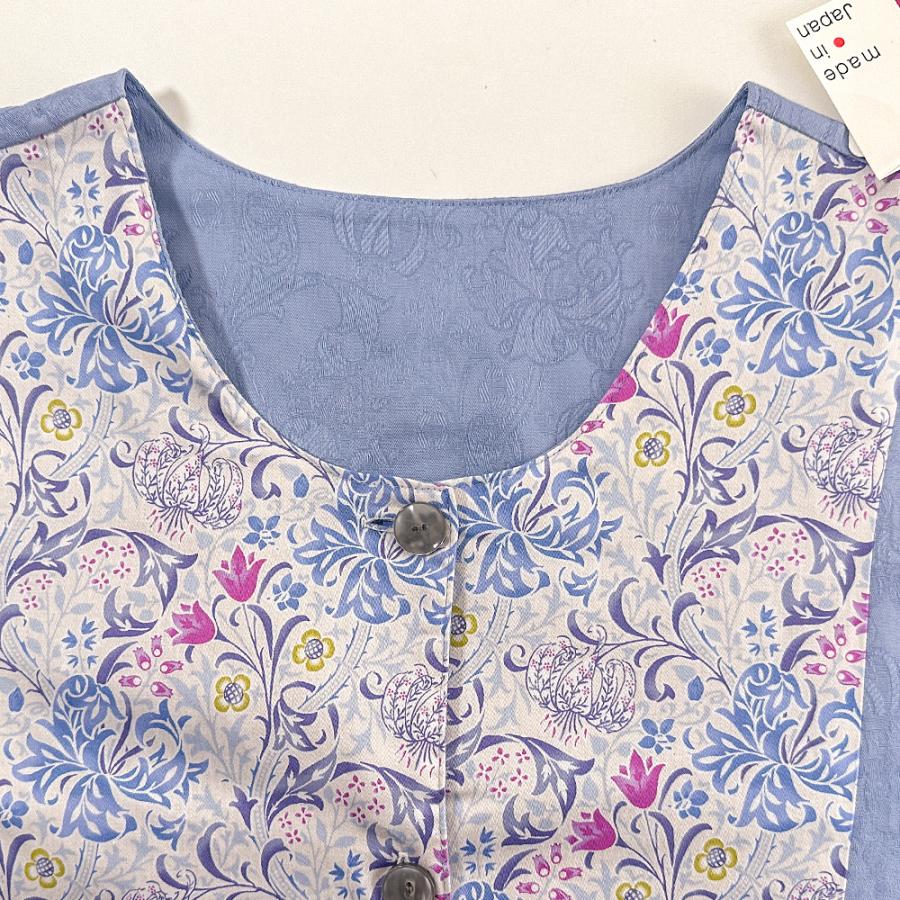 エプロン V＆A おしゃれ 割烹着（ブルー）ゴールデンリリー : エプロン