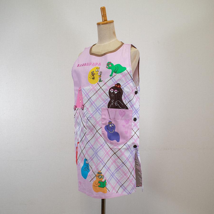 エプロン 保育士 バーバパパ（ピンク）かぶり Mサイズ【ネコポス送料