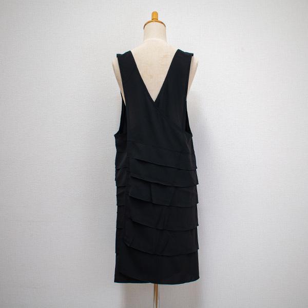 エプロン おしゃれ ブランド シビラ 大きいサイズ Lサイズ クロスかぶり型（ブラック）BasicB