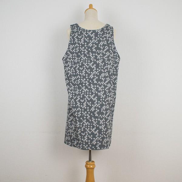 エプロン 森英恵 ブランド おしゃれ 袖なし割烹着 グレー ドット