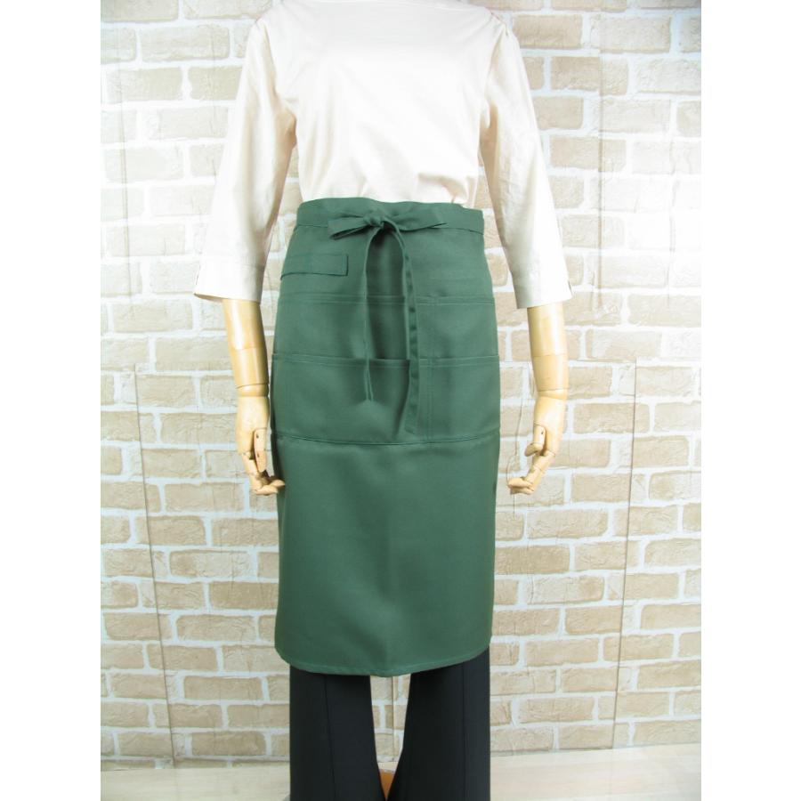 エプロン 前掛け ロング 赤 緑 茶 男女兼用 創作工房 日本製 おしゃれ