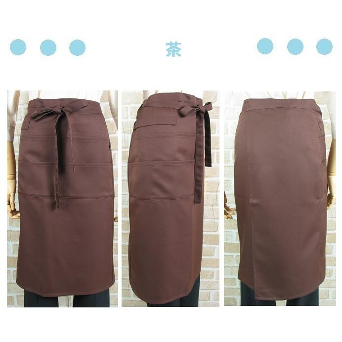 エプロン 前掛け ロング 赤 緑 茶 男女兼用 創作工房 日本製 おしゃれ