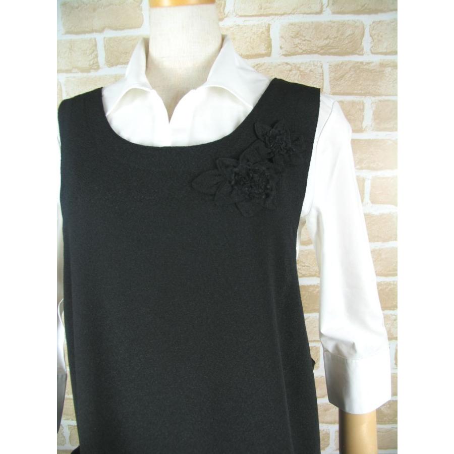 エプロン 日本製 黒 ちりめん 花モチーフ おしゃれ かわいい