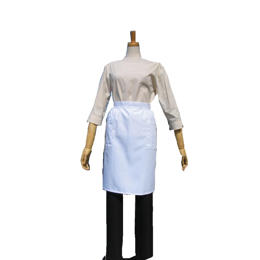 エプロン サロン 前掛け 腰下 後ろリボン おしゃれ かわいい