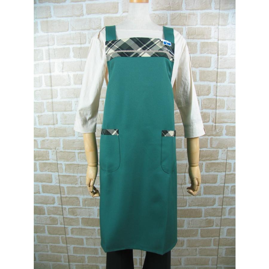エプロン 日本製 おしゃれ かわいい シンプル 格子入り 無地 難燃 速乾エプロン 緑色 たすき掛け L 大きめサイズ 69 3134 エプロン老舗メーカーniwa にわ 通販 Yahoo ショッピング
