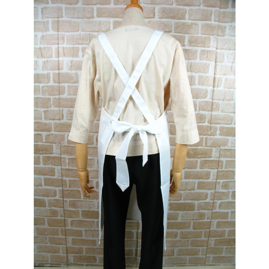 エプロン 日本製 白 黒 M L LL たすき掛け ポリエステル 胸