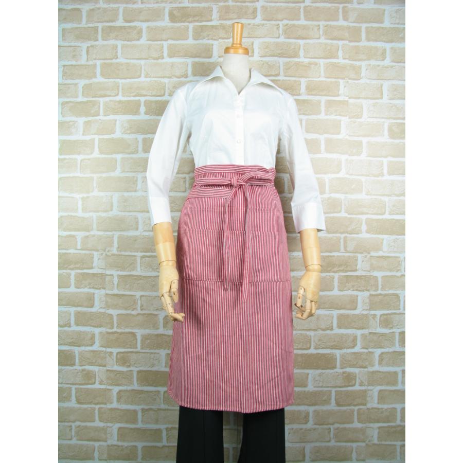 エプロン 男女兼用 おしゃれ カフェ ギャルソン ロング丈 前リボン 前結び 腰巻 ストライプ レッド 大きいサイズ ヒッコリー 男性用 女性用 メンズ 99 0047 エプロン老舗メーカーniwa にわ 通販 Yahoo ショッピング