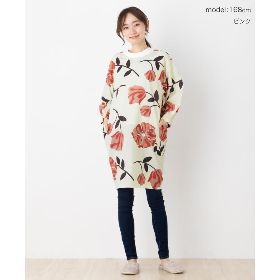 Apron Story イージーケア フラワー割烹着【日本製】大柄 Apron Story イージーケア フラワー割烹着【日本製】大柄