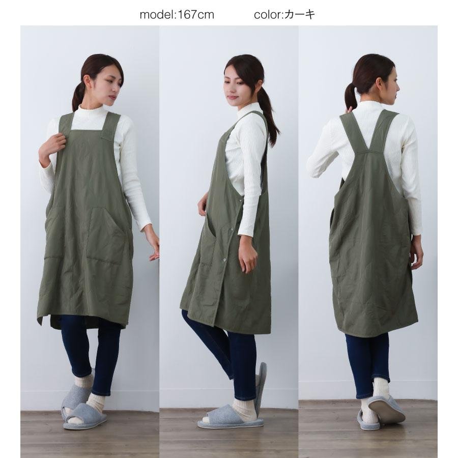 あったかシャギー裏ボア♪軽量ライトボアサロペットエプロン かわいい 