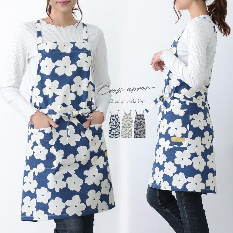 フラワークロスエプロン 花柄 北欧 コットン おしゃれ かわいい ギフト プレゼント 母の日 メール便１枚のみ対応可能 N Y Gap77 Apron Story 通販 Yahoo ショッピング