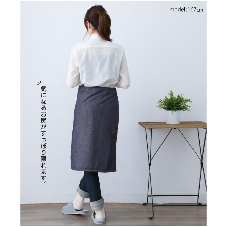 あったか裏ボア♪デニムライク×ボア ギャルソンエプロン