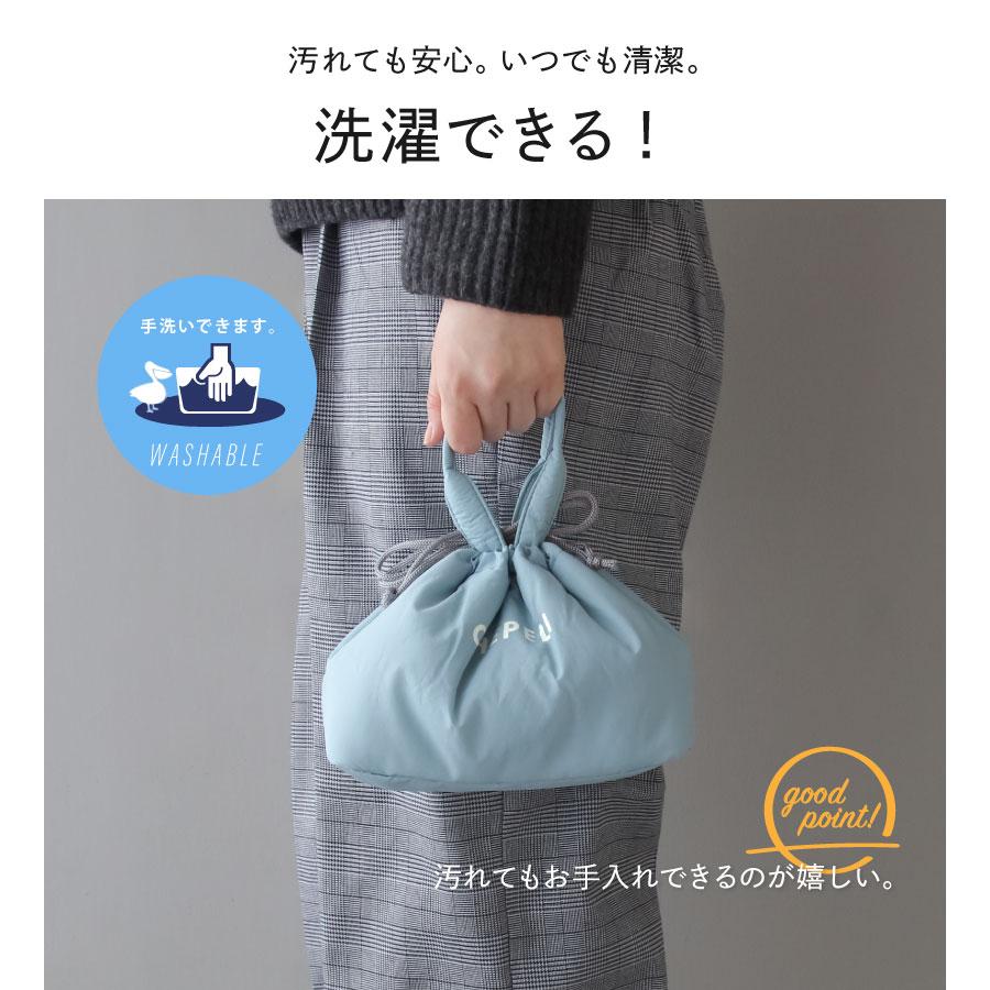 ぽこぽこ巾着ランチバッグ 保冷＆保温 おしゃれ かわいい パステル