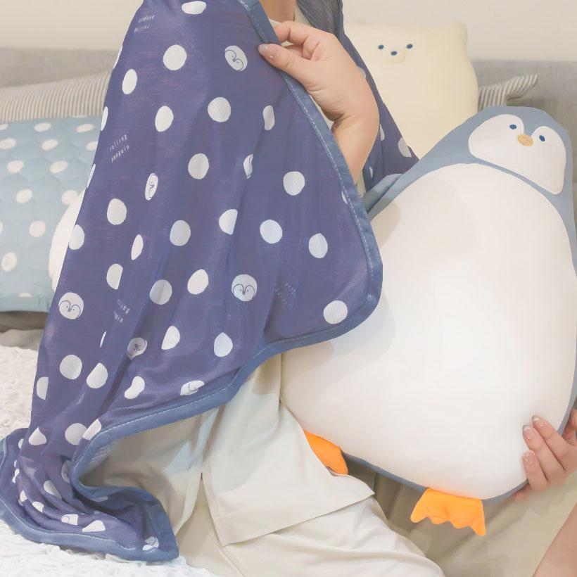 90s patagonia ペンギン柄 ブランケット ペンギン＆ドット柄 接触冷感ブランケット【約70×100cm】ひんやり