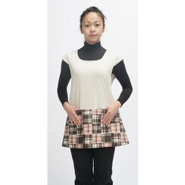 Apron Story（エプロンストーリー） 無地・チェック切替カバーエプロン