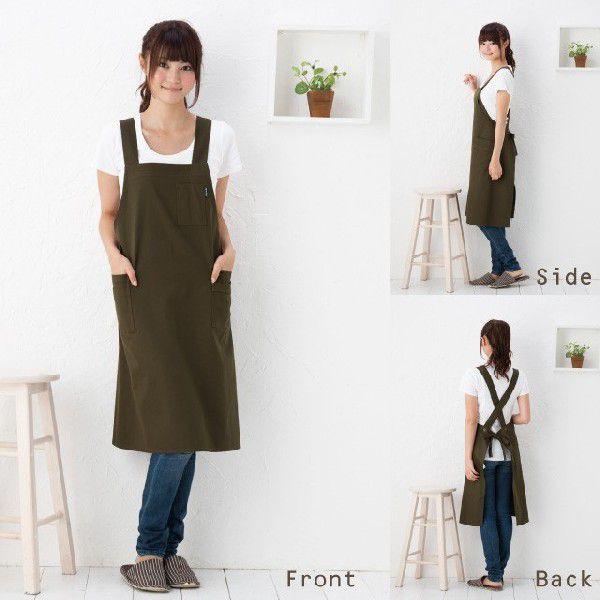【未使用】Herlipto 【Washed Cotton Apron】エプロン Apron Story 【メール便対応可】クロスシンプルエプロン【クロス