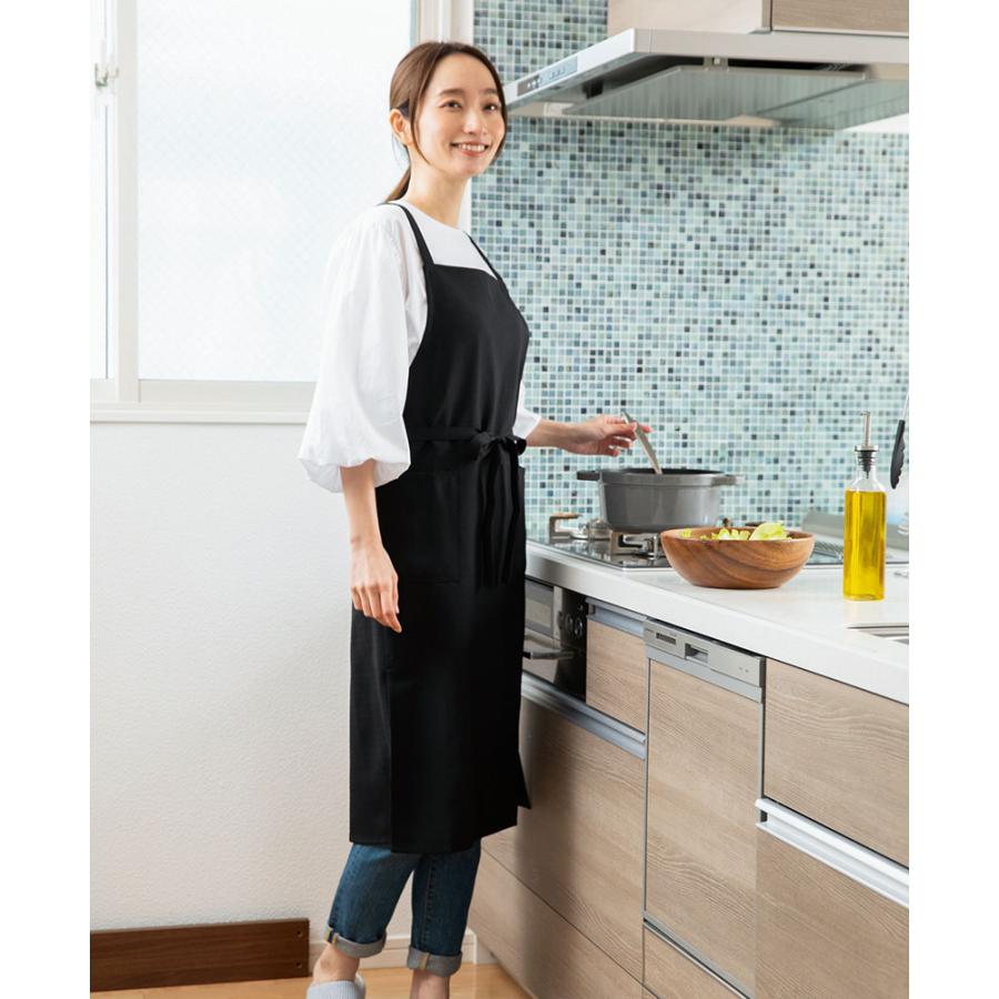 【美品・箱付き】エルメス／調理用エプロン 和洋折衷絵柄／ネイビー 美品・箱付き】エルメス／調理用エプロン 和洋折衷絵柄