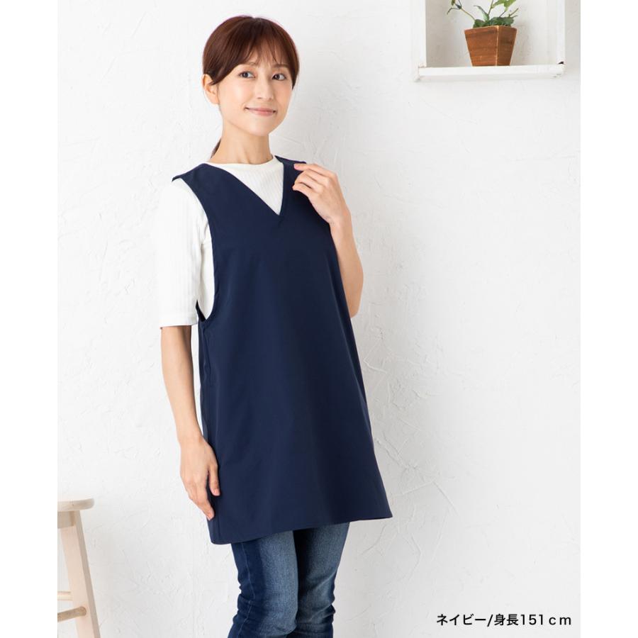 Apron Story VネックバッククロスエプロンS 撥水加工 日本製 S