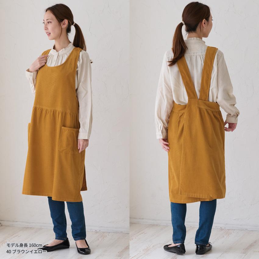 コーデュロイエプロン エプロン ワンピースエプロン ワンピース