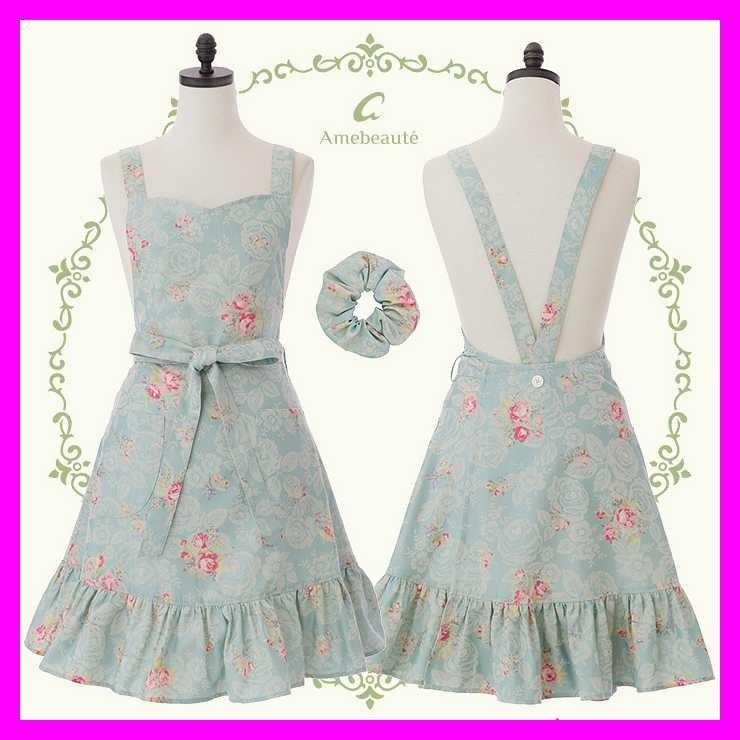 アームボーテ 日本製 エールブルーローズシルエットエプロン シュシュ付 Amd01bl かわいい おしゃれ ワンピース エプロンスタイル 通販 Yahoo ショッピング