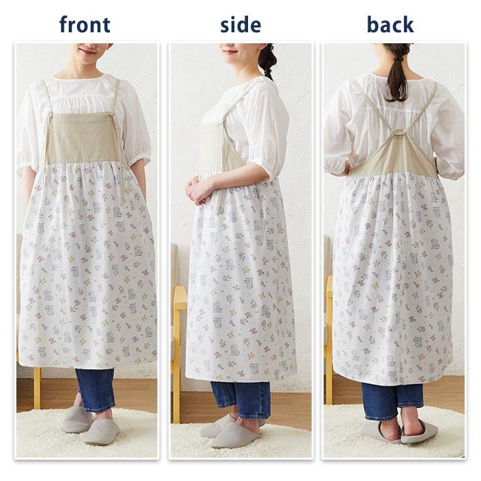 エプロン おしゃれ かぶるだけ かぶり ワンピース ナチュラル 保育士