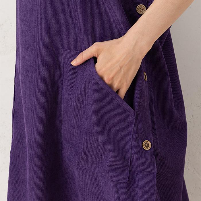 エプロン おしゃれ かぶるだけ かぶり 保育士 サロペット コーデュロイ