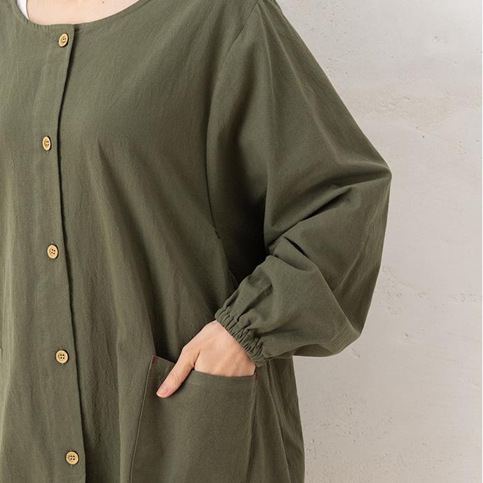 割烹着 前開き かっぽう着 かぶるだけ かぶり おしゃれ スモック 大人