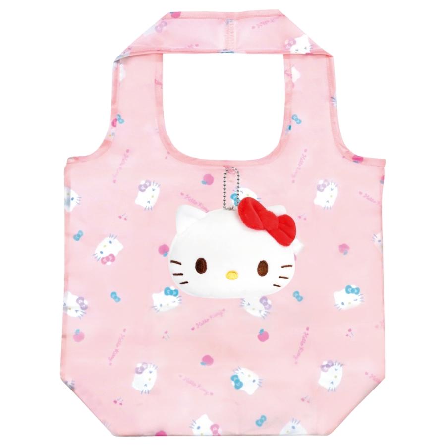 キャラクター マスコット付き エコバッグ 折り畳み 収納 外袋付き 大容量 コンパクト おしゃれ 可愛い サンリオ マスコットポーチ ボールチェーン | sanrio | 01